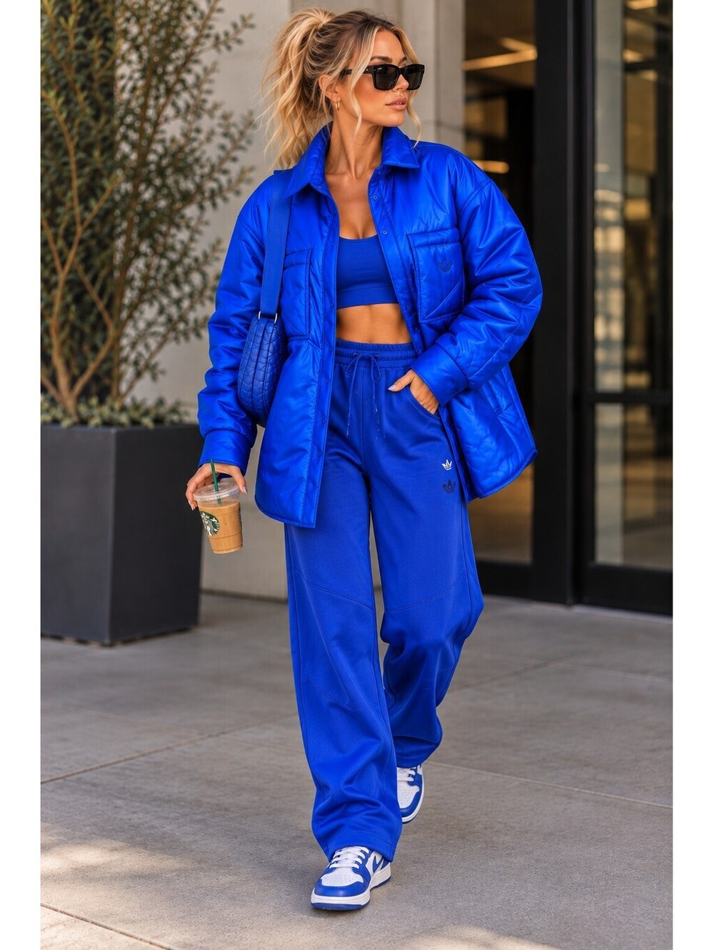 Adidas Originals Blue Version Padded Shirt Jacket Royal Blue XS NWT HK7257